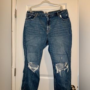 Abercrombie curve love ultra high rise ankle straight jeans size 35